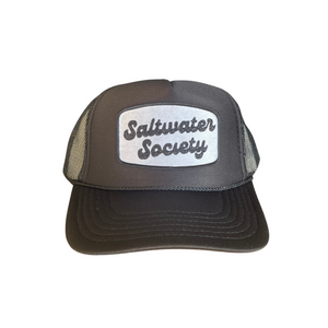 BLACK RETRO PATCH TRUCKER HAT