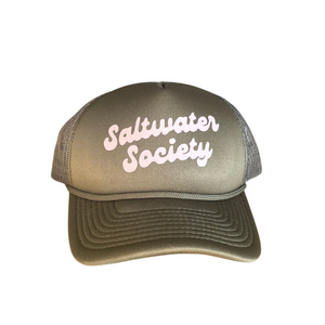 RETRO GREEN/PINK TRUCKER HAT