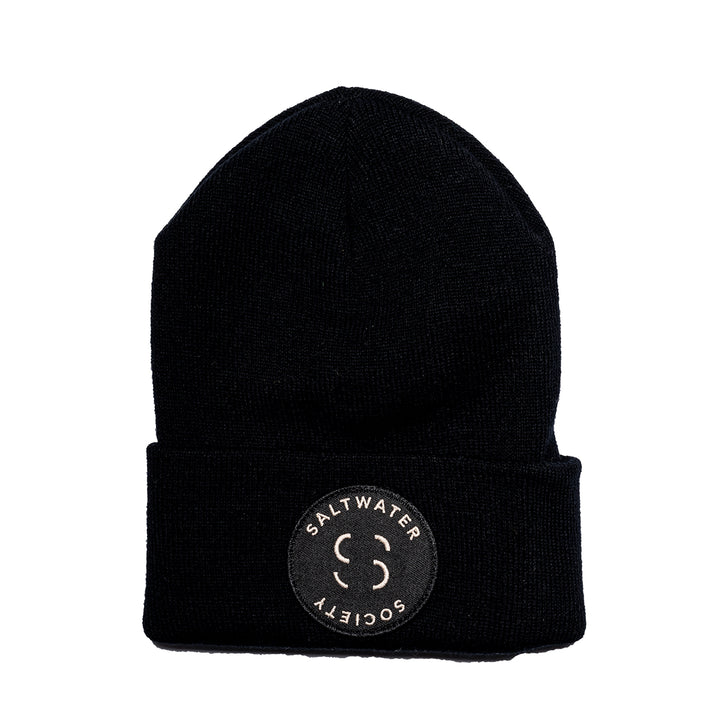 Saltwater Society  "Member Patch"  BLACK BEANIE