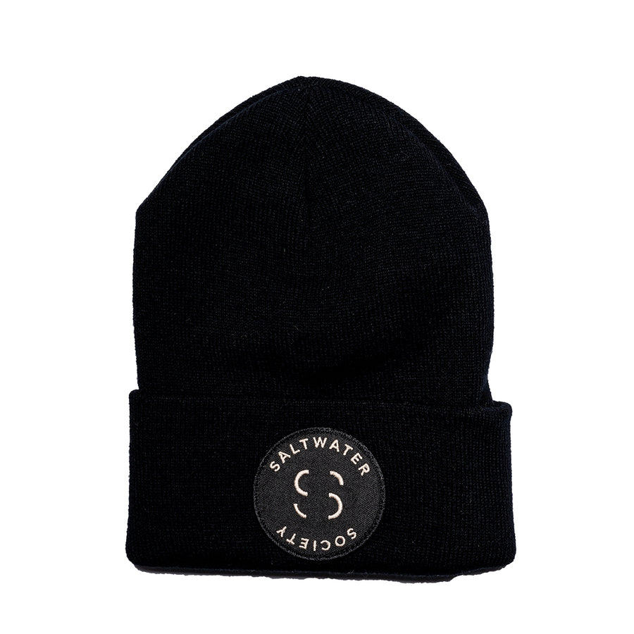 Saltwater Society  "Member Patch"  BLACK BEANIE