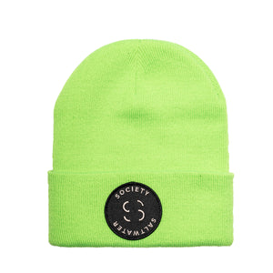 Saltwater Society  "Member Patch"  NEON GREEN BEANIE