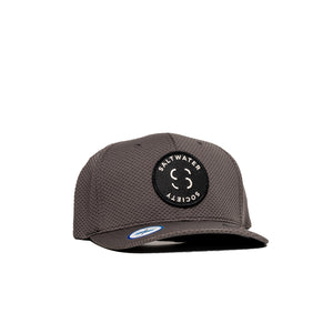 Saltwater Society  "Member Patch" GRAY FLEXFIT "COOL & DRY" SIZED SNAPBACK HAT