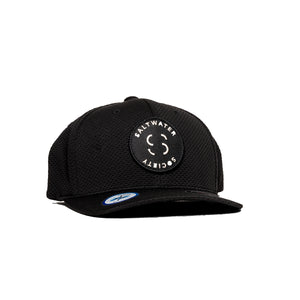 Saltwater Society  "Member Patch"  BLACK FLEXFIT "COOL & DRY" SIZED SNAPBACK HAT