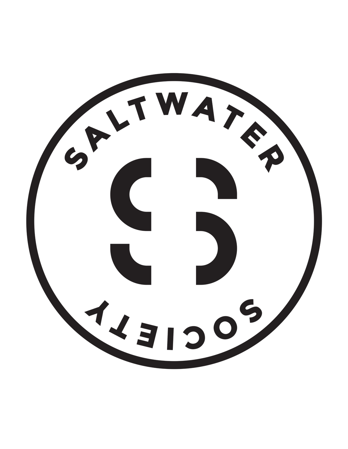 SALTWATER SOCIETY STICKER 4"